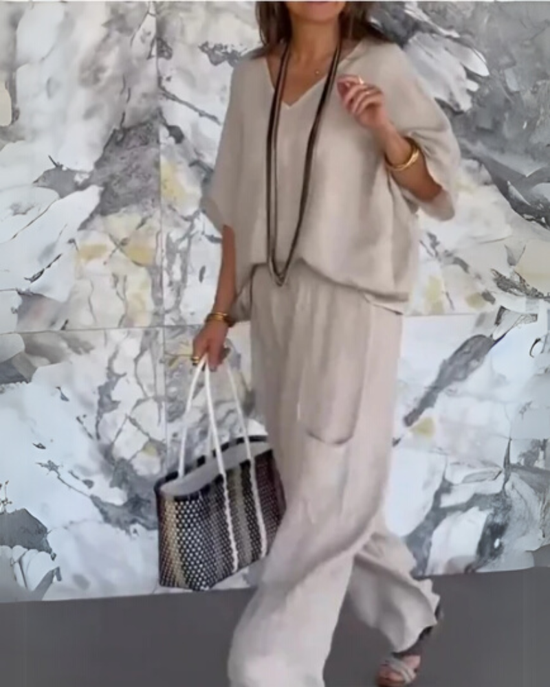 SAIRELA - Cotton and Linen Casual Set