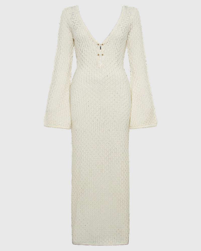 GIRA - KNITTED WHITE DRESS #VEV33871