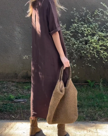 NEREAM - Casual cotton and linen dress