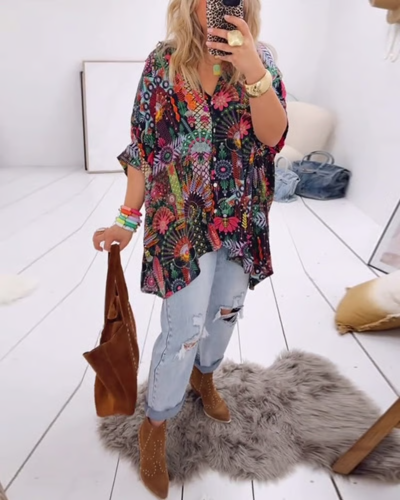 MARLENA - LOOSE PRINTED BLOUSE