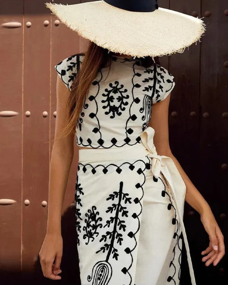 CAMALI - Printed Top and Skirt Set