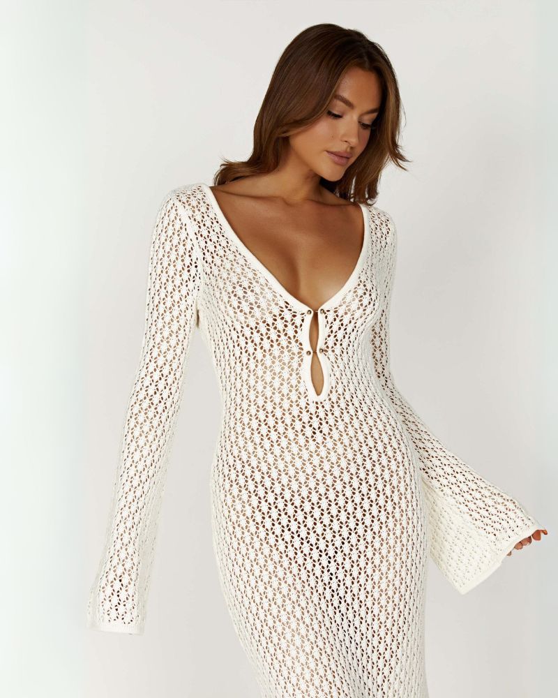 GIRA - KNITTED WHITE DRESS #VEV33871