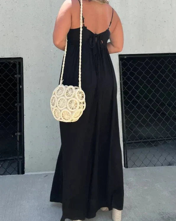 ILIANA - COTTON V-NECK JUMPSUIT