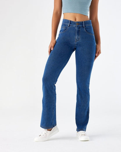 EDENA - High-waisted elastic jeans