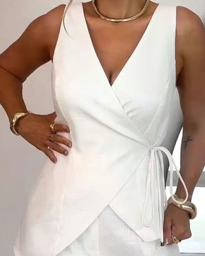 AMARALA - Sleeveless Wrap-Style Top