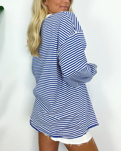 EMITA - Striped Oversized Pullover