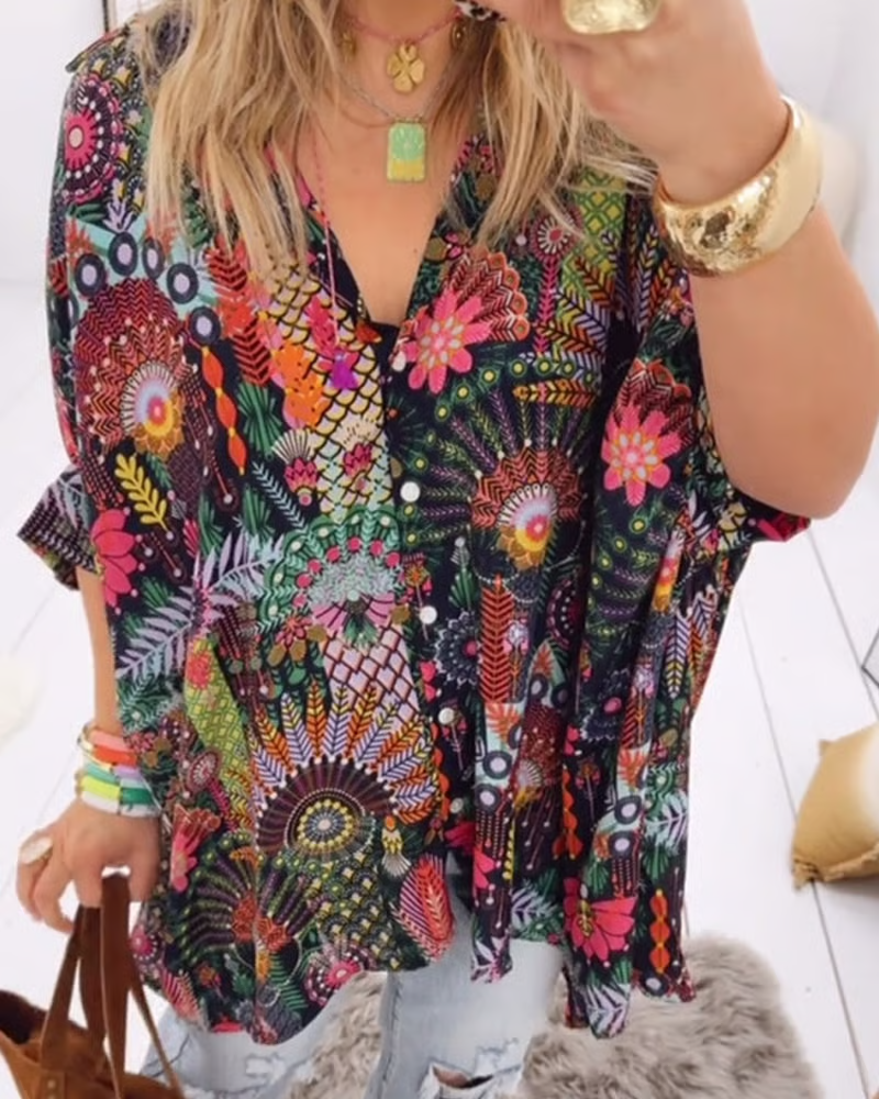 MARLENA - LOOSE PRINTED BLOUSE