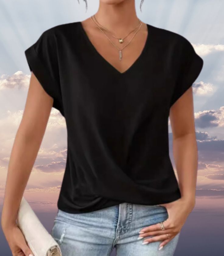 Ariane | Chemise douce à col en V et à manches courtes