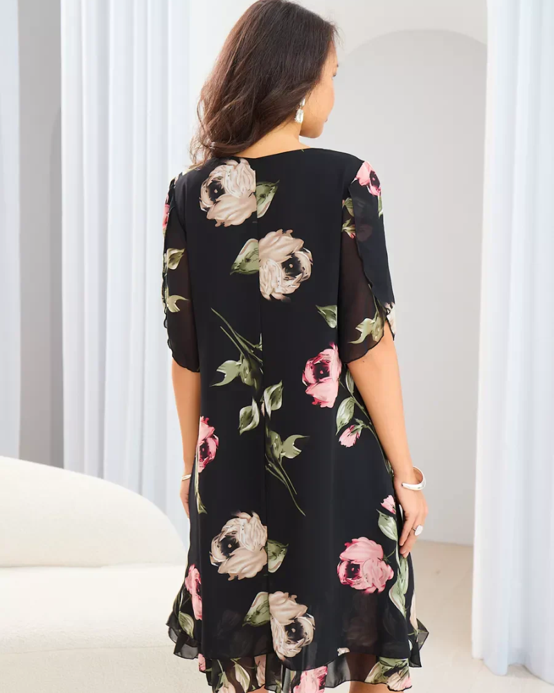 AMELIN - Elegant Chiffon Dress