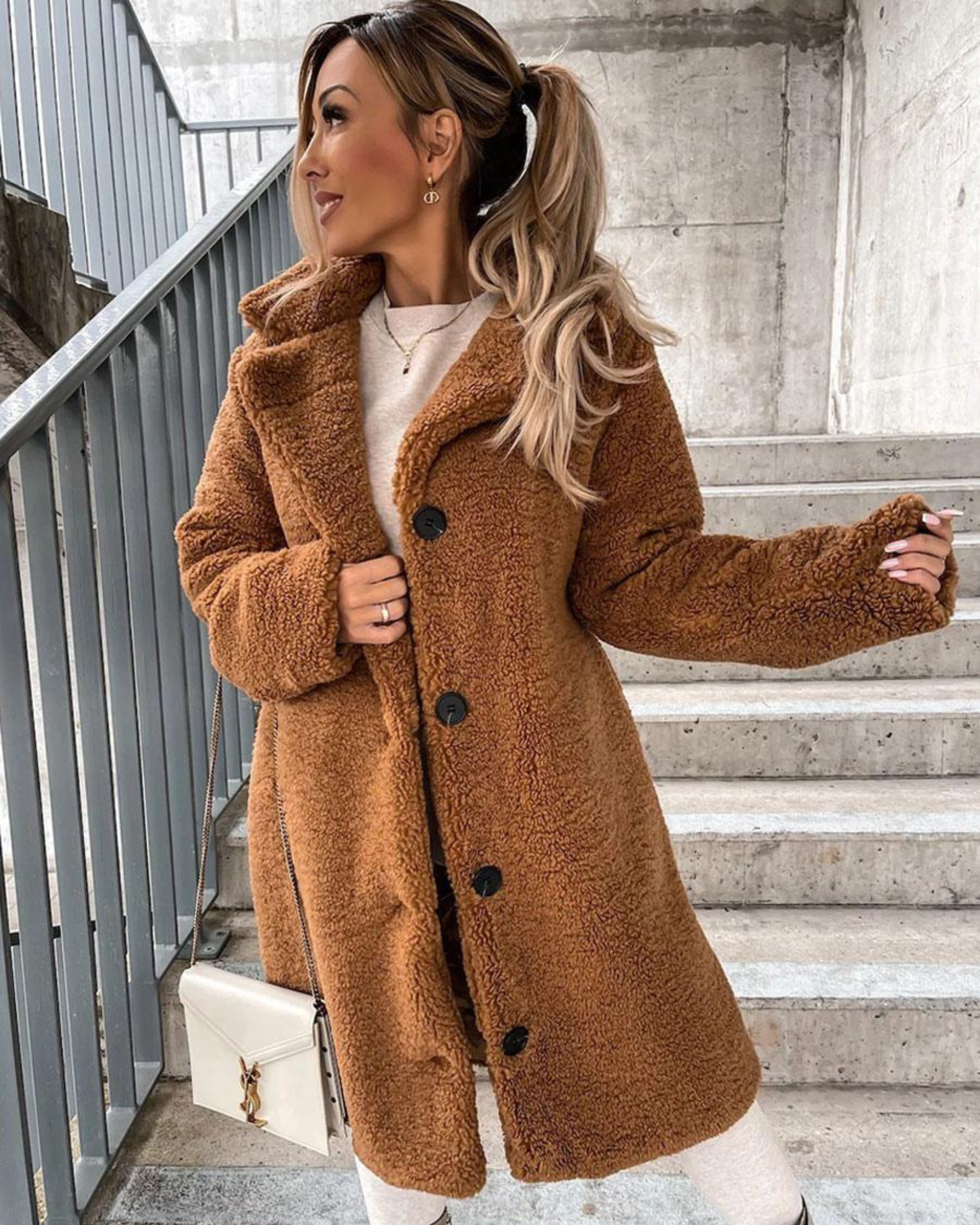 AROA - SUPREME SOFT TEDDY COAT #VEV34751