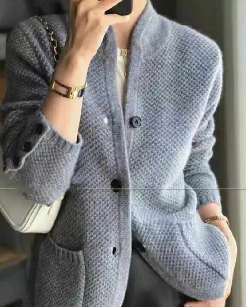 SARAE - Women's wool thick sweater jacket VEV35001