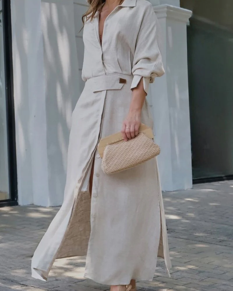 MELEIA - Cotton and linen maxi dress