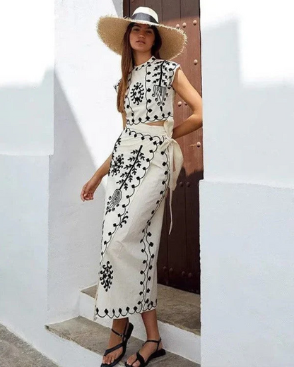 CAMALI - Printed Top and Skirt Set