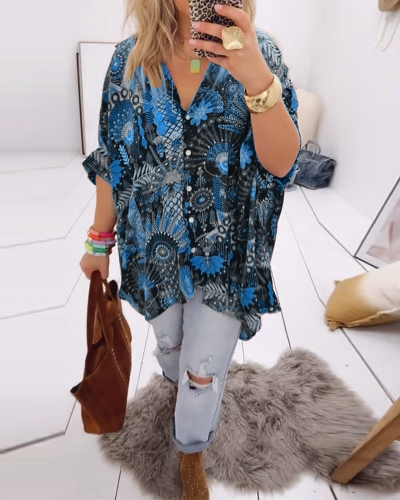 MARLENA - LOOSE PRINTED BLOUSE