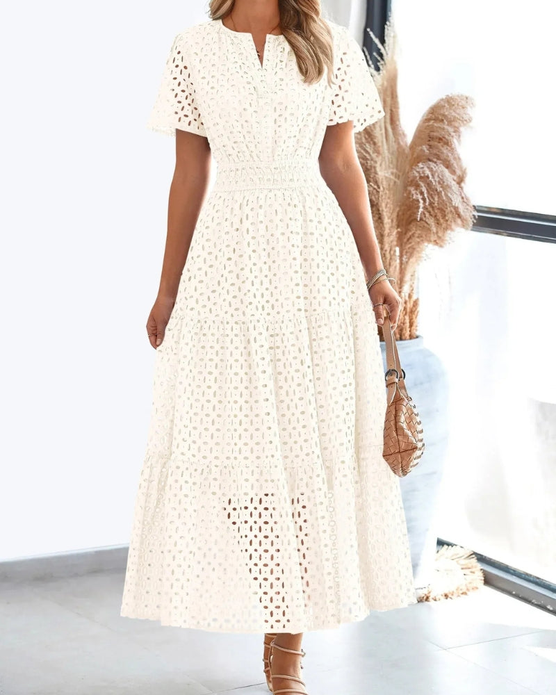 LINARS - Eyelet Elegance Dress BEST4132