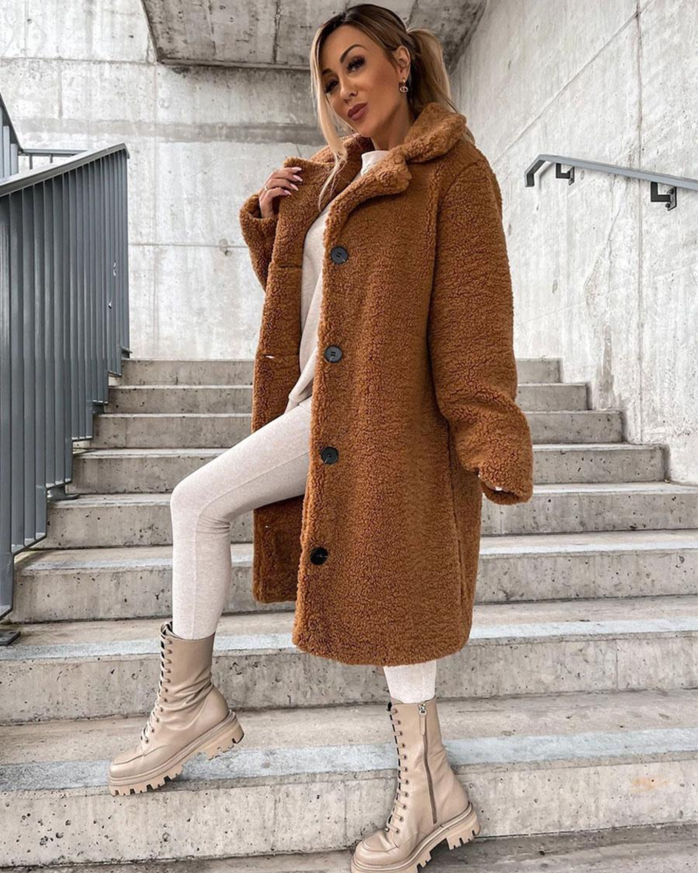 AROA - SUPREME SOFT TEDDY COAT #VEV34751