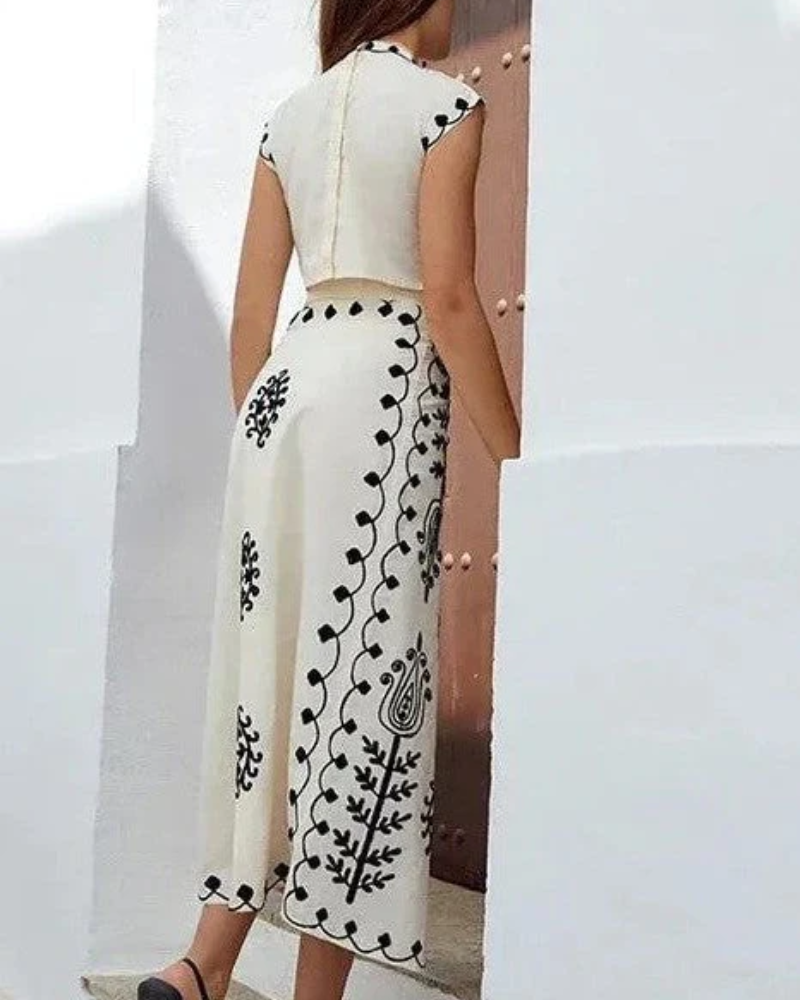 CAMALI - Printed Top and Skirt Set