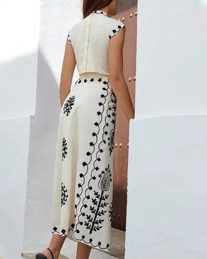 CAMALI - Printed Top and Skirt Set