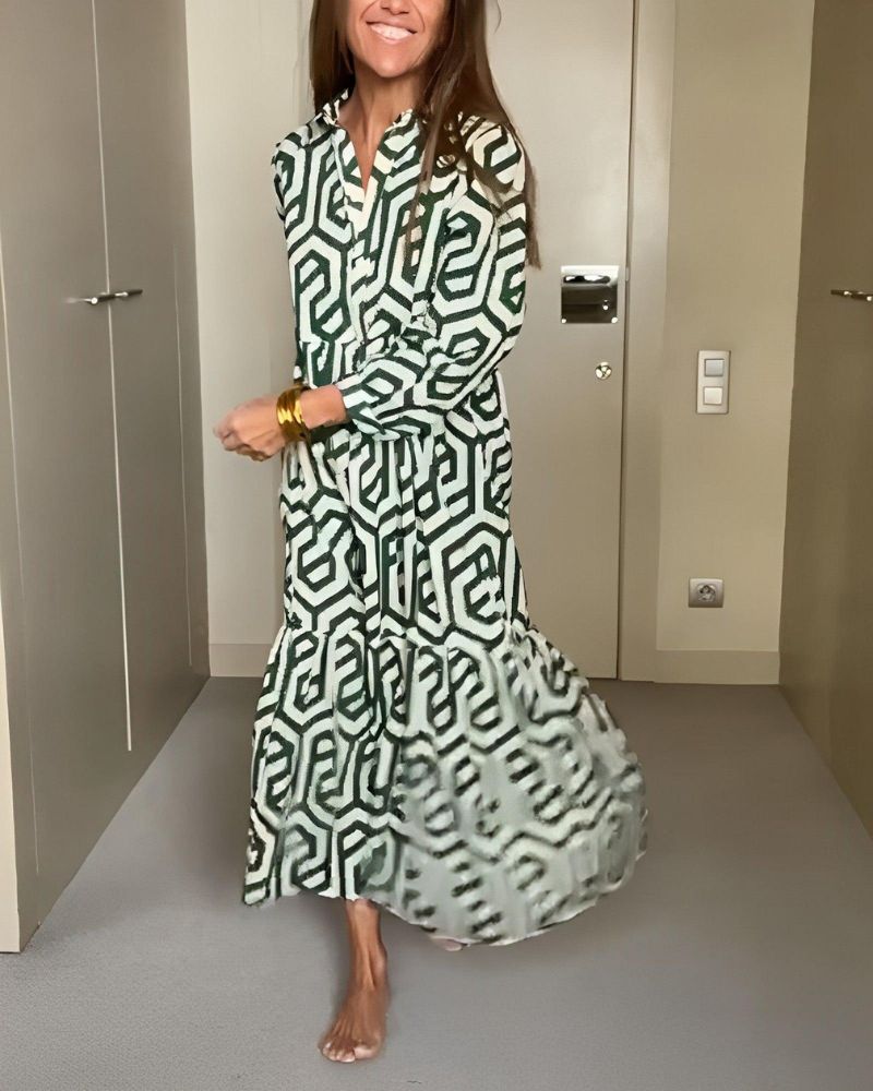 ZEVIAN - ELEGANT PATTERNED DRESS #RSA8172R