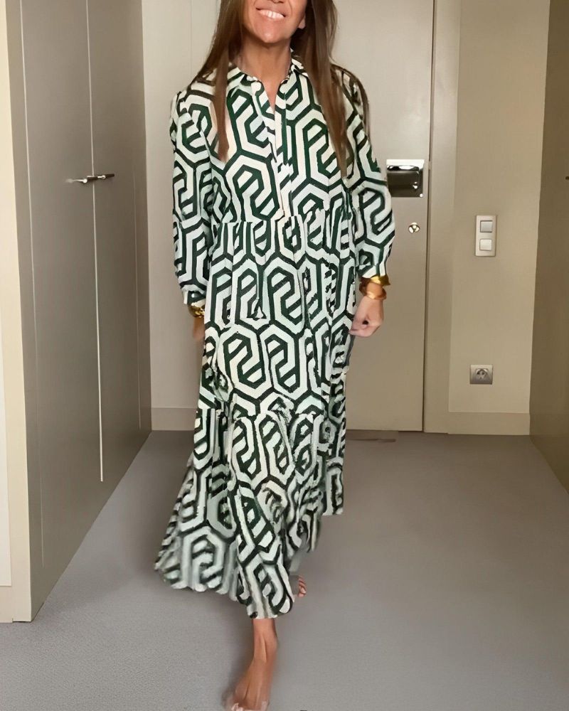 ZEVIAN - ELEGANT PATTERNED DRESS #RSA8172R