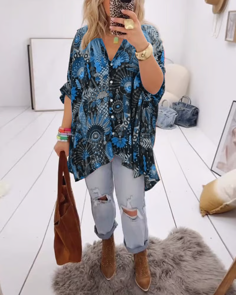 MARLENA - LOOSE PRINTED BLOUSE