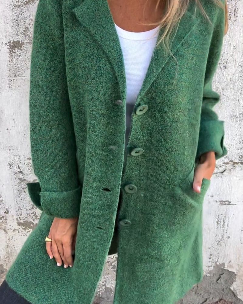 MAILA - Casual long coat with lapels VEV36134