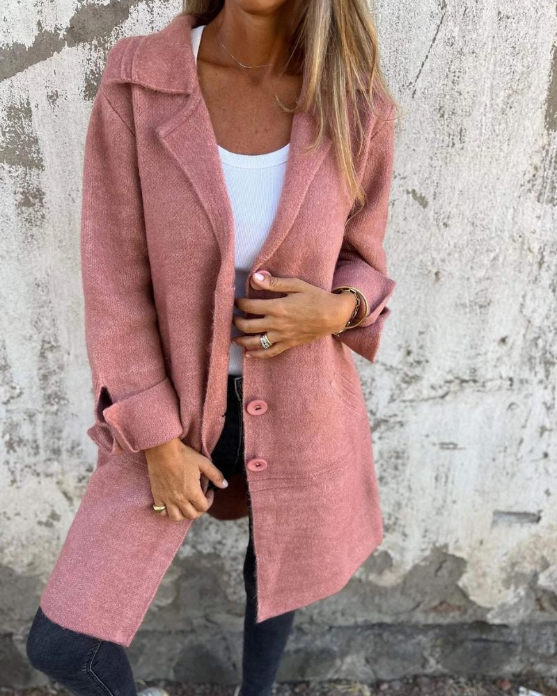 MAILA - Casual long coat with lapels VEV36134
