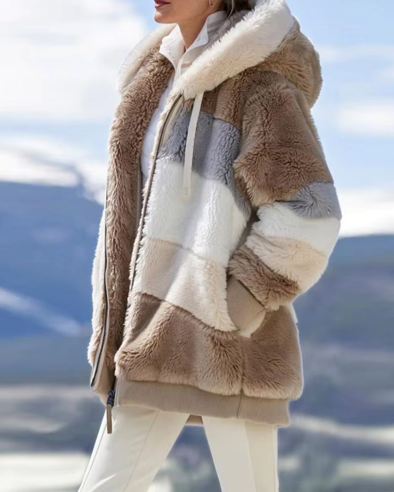 ZAIDA - STYLISH PLUSH COAT VEV36519