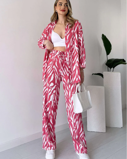 DENIA - Print Oversized Shirt with Pants