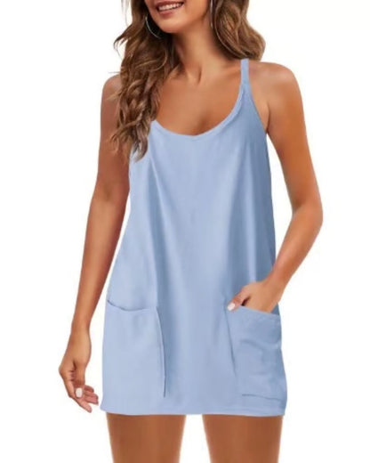 GAIANA - SLEEVELESS ROMPER DRESS