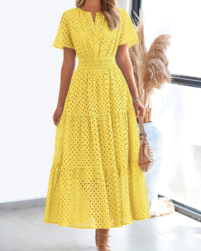 LINARS - Eyelet Elegance Dress BEST4132