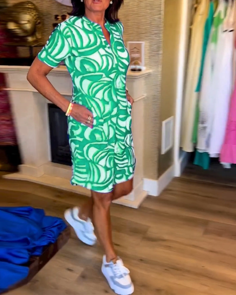 NEREA - ELEGANT PRINTED DRESS