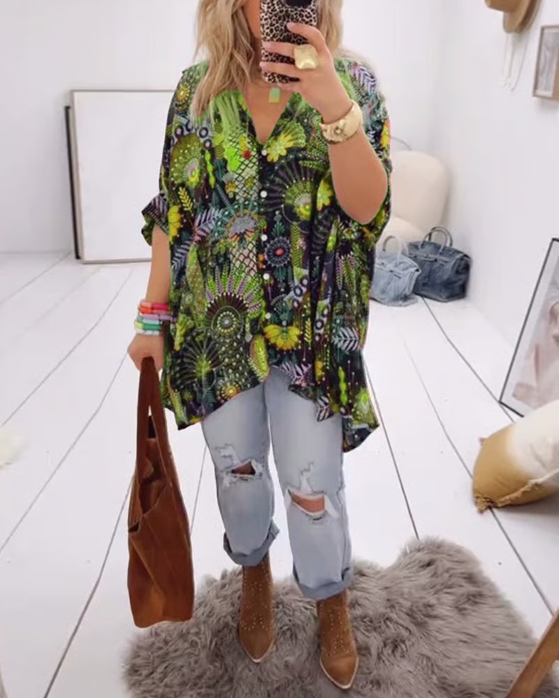 MARLENA - LOOSE PRINTED BLOUSE