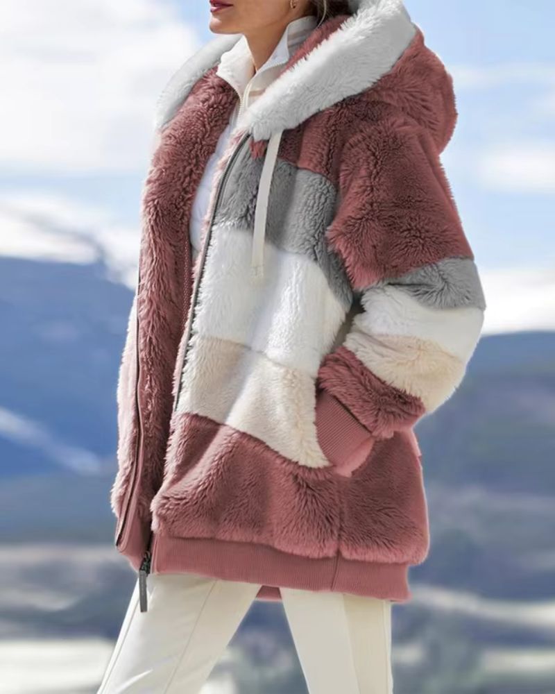 ZAIDA - STYLISH PLUSH COAT VEV36519