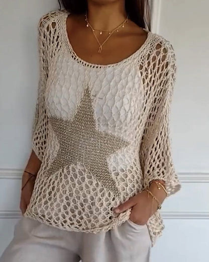 SALOE - Chic Crochet Knit Top