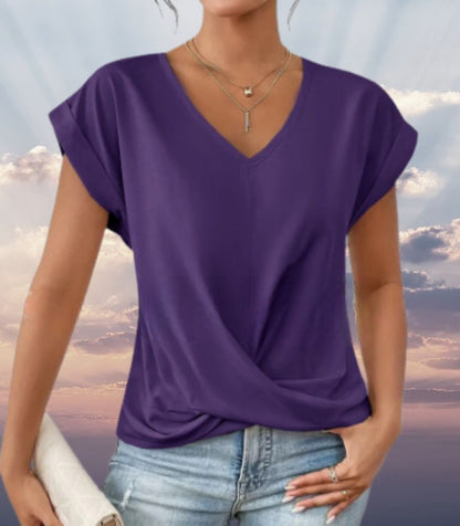 Ariane | Chemise douce à col en V et à manches courtes