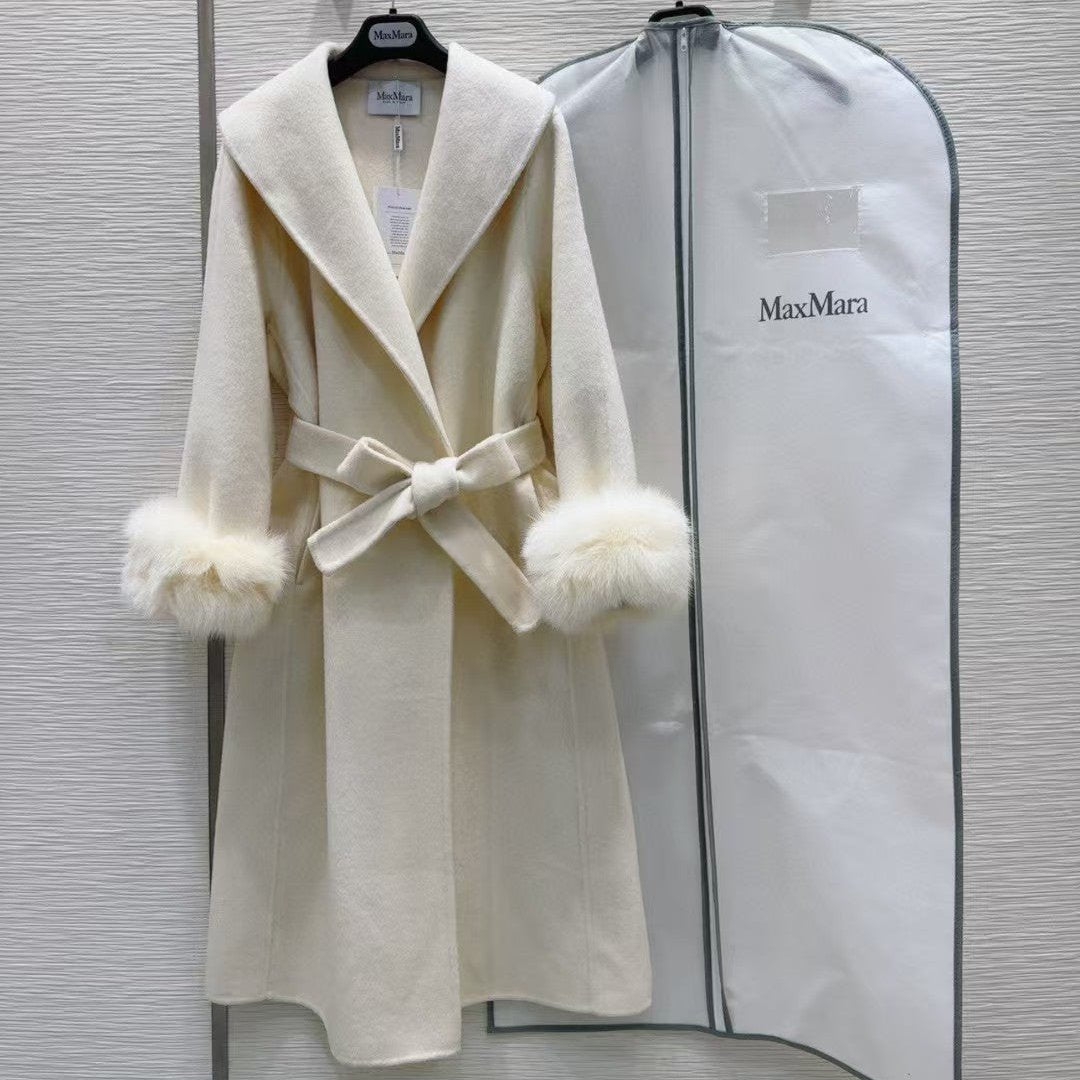 Max Mara Cream Coat Wool Cashmere