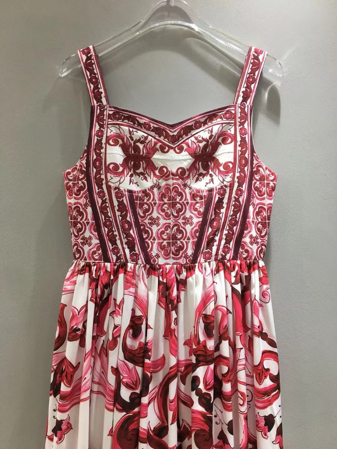 Dolce & Gabbana Print Dress Pink White Cotton