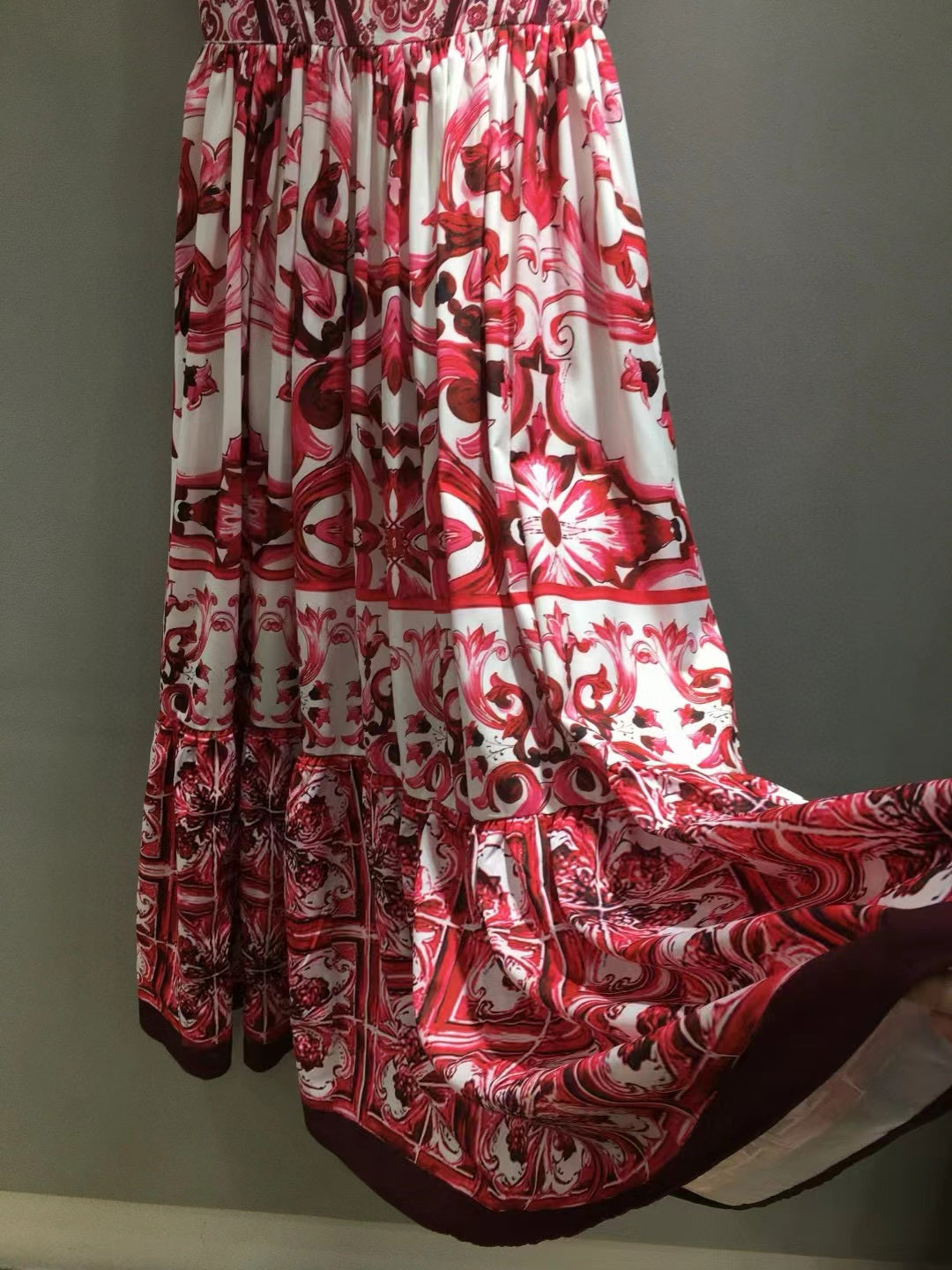 Dolce & Gabbana Print Dress Pink White Cotton