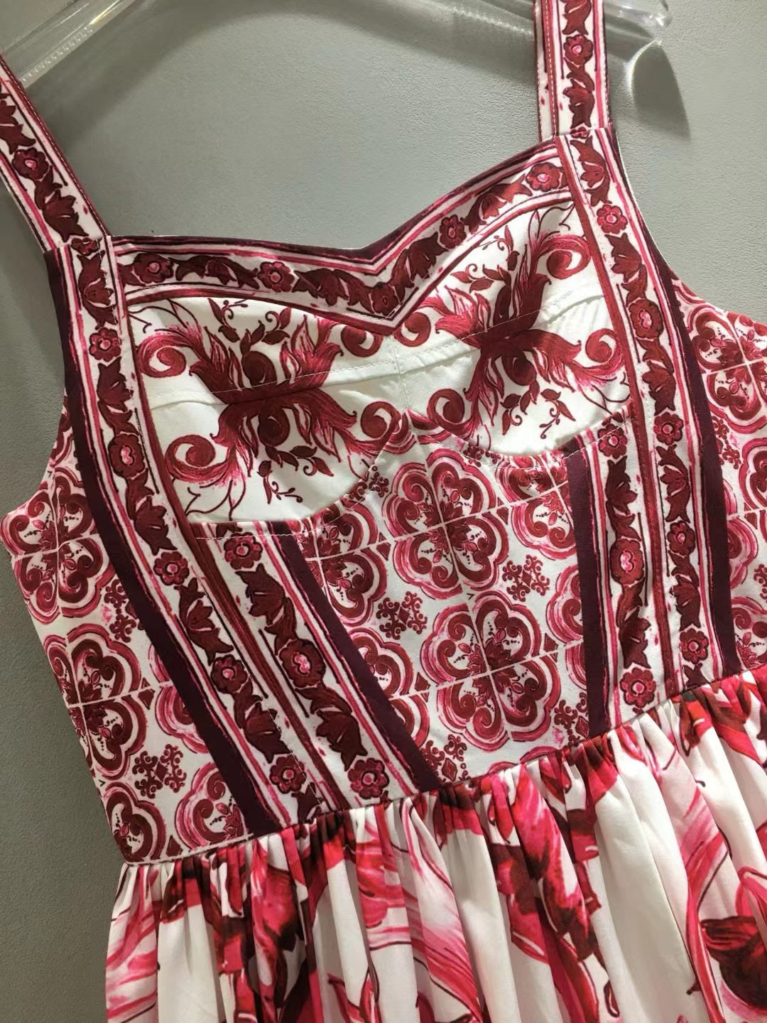 Dolce & Gabbana Print Dress Pink White Cotton