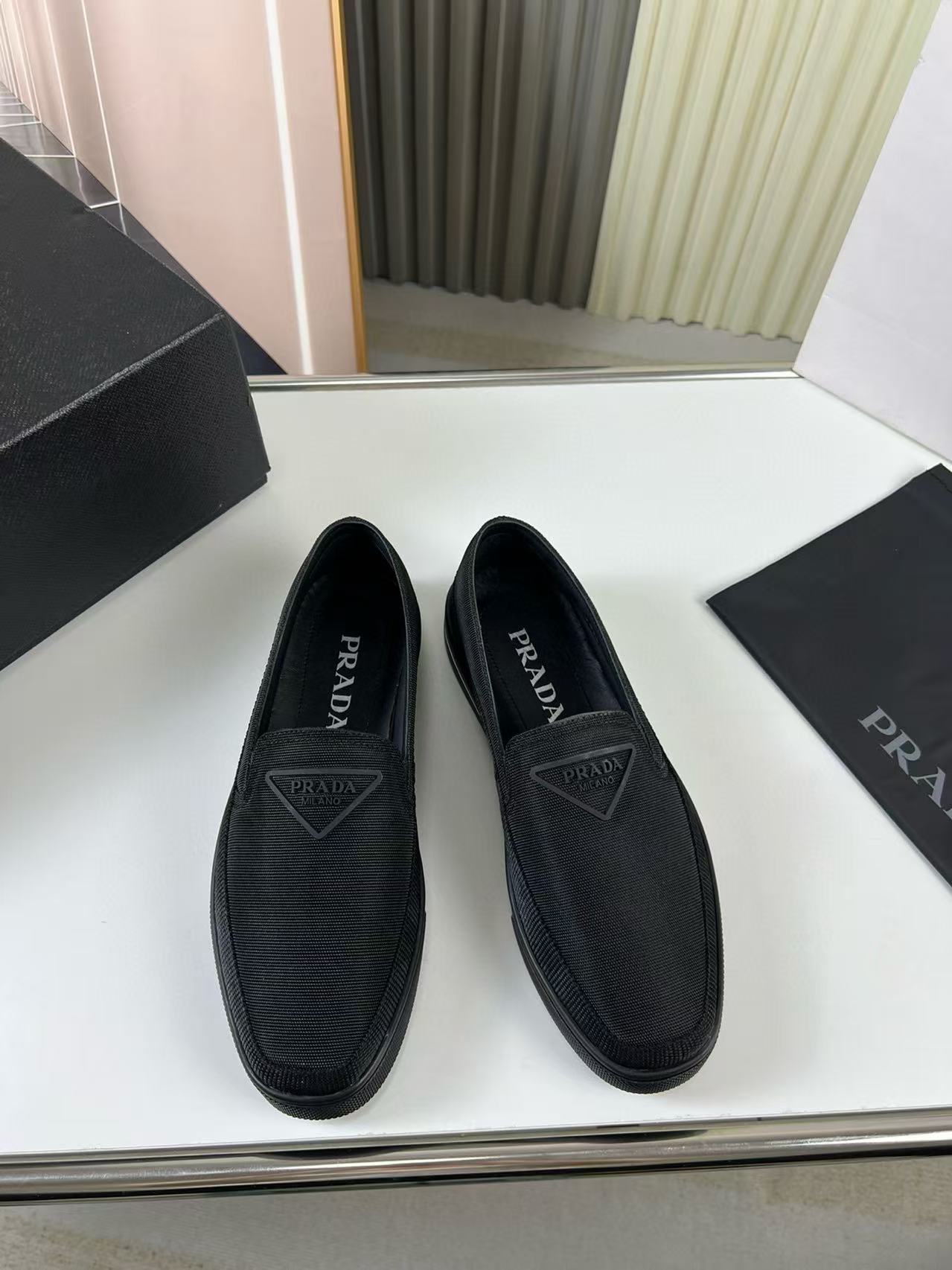 Prada Loafer Black Polyamide Rubber