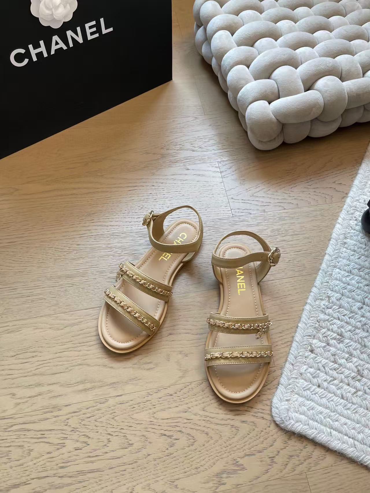 Chanel 2025 Sandal Beige Calfskin