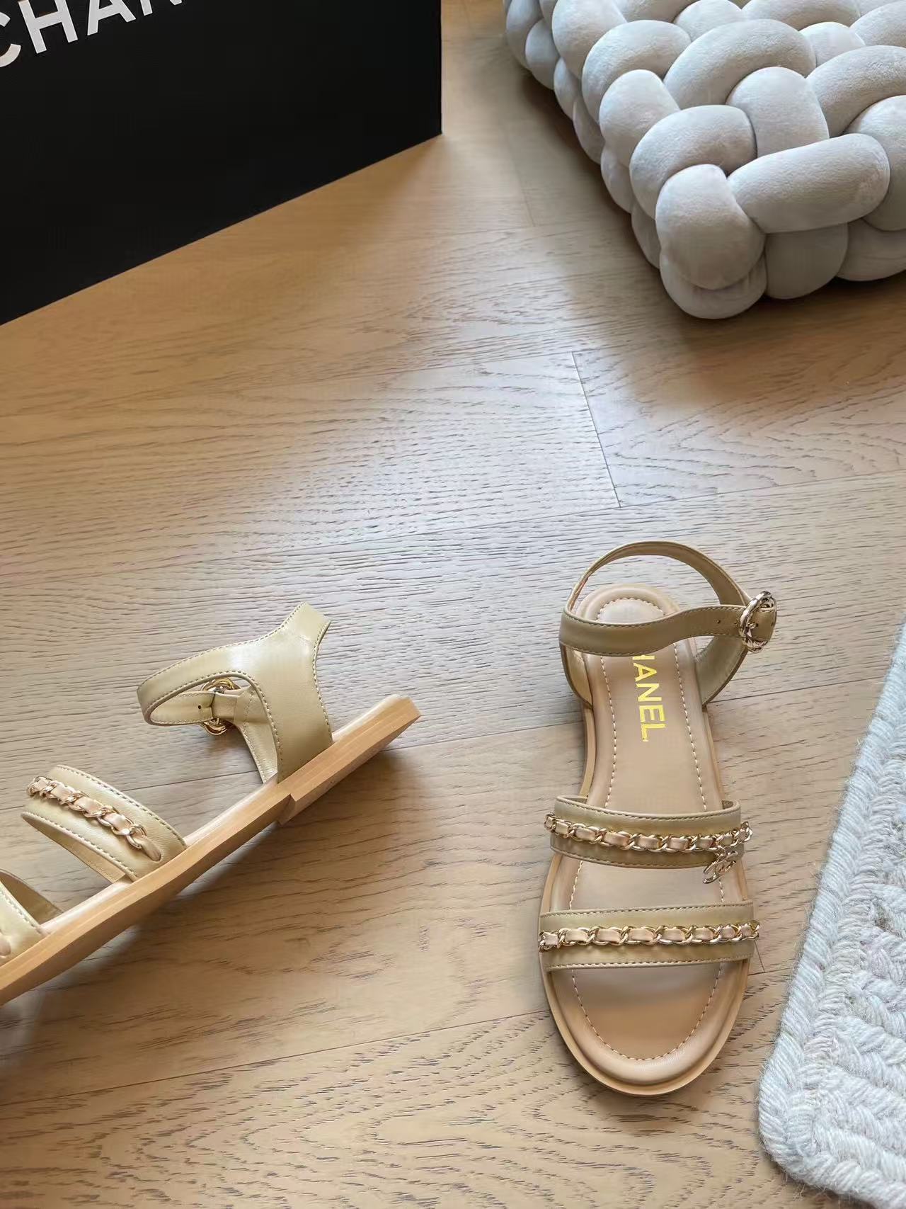 Chanel 2025 Sandal Beige Calfskin