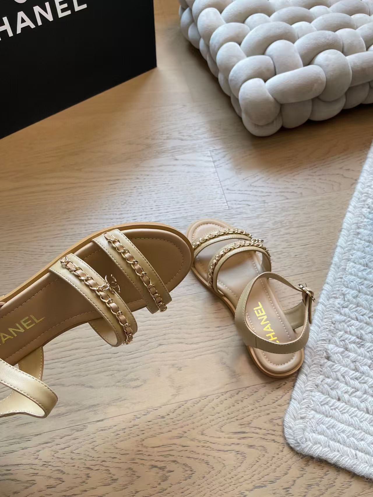 Chanel 2025 Sandal Beige Calfskin