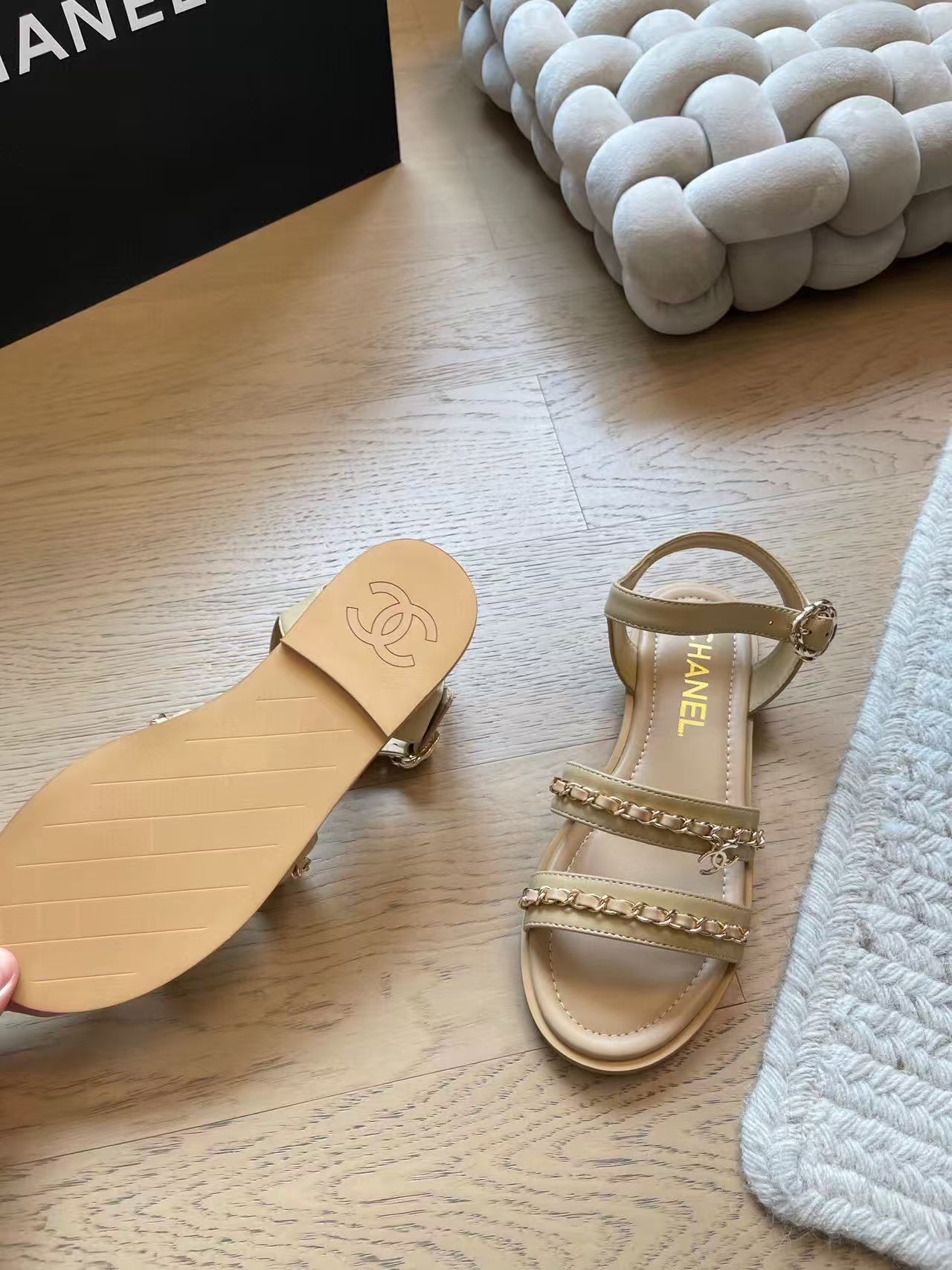 Chanel 2025 Sandal Beige Calfskin