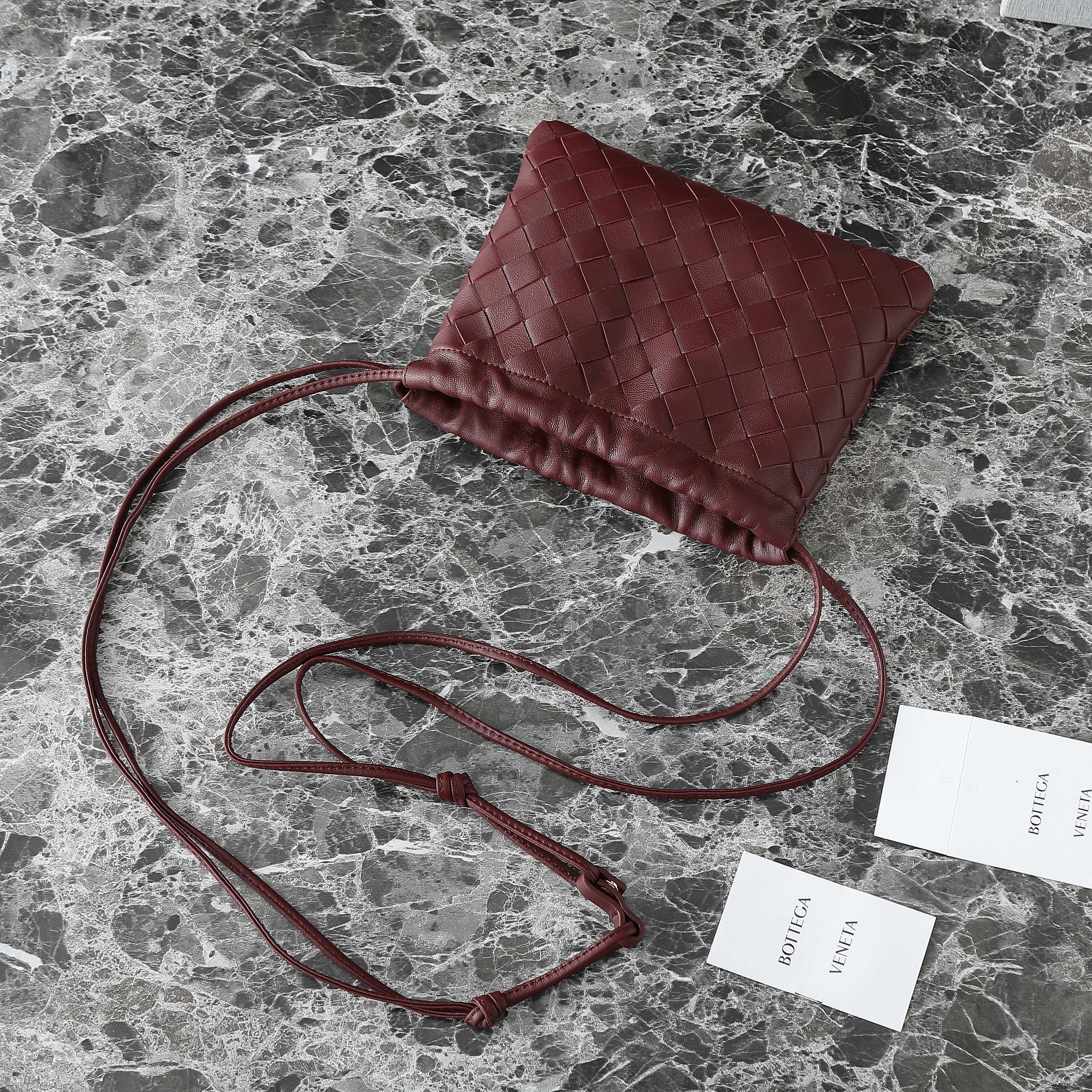 Bottega Veneta 2025 Dustbag Burgundy Calf Leather