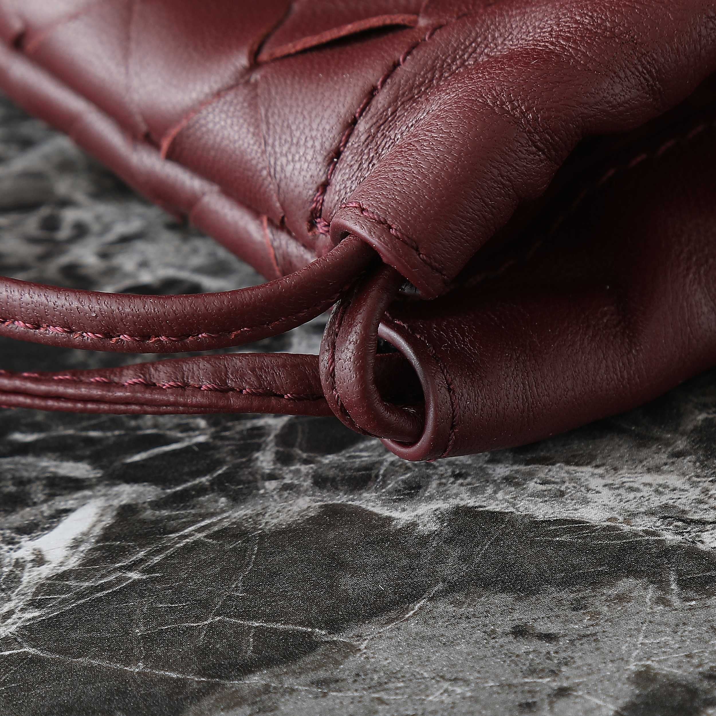 Bottega Veneta 2025 Dustbag Burgundy Calf Leather