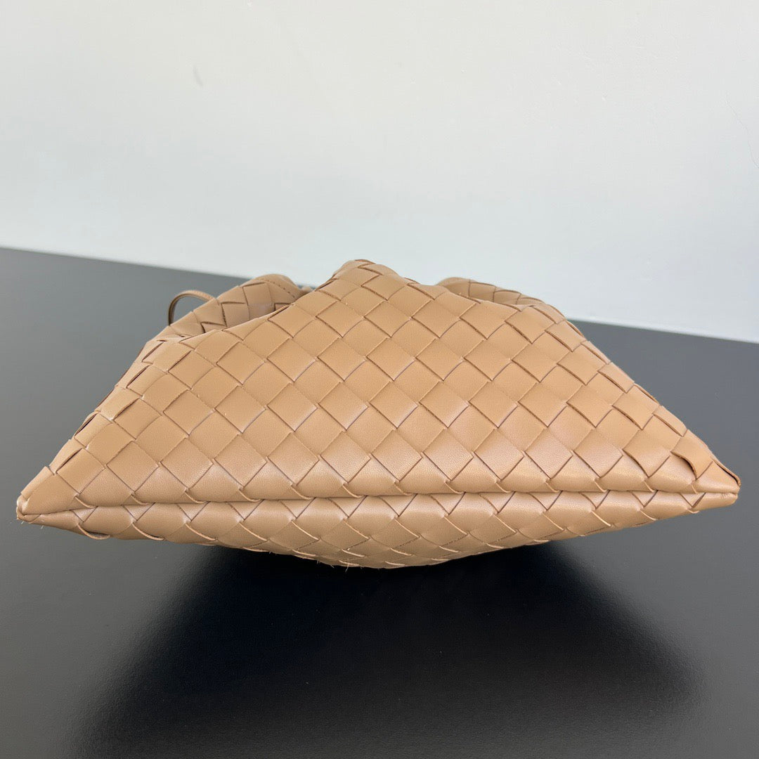 Bottega Veneta 2025 Dustbag Clutch Bag Pale Brown Calfskin