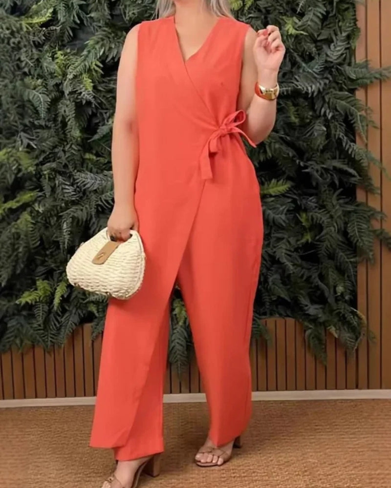 DERESA - Versatile Tie-Waist Jumpsuit