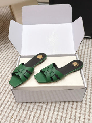 YSL 26ss Melody Stiletto Flat Slippers Calfskin